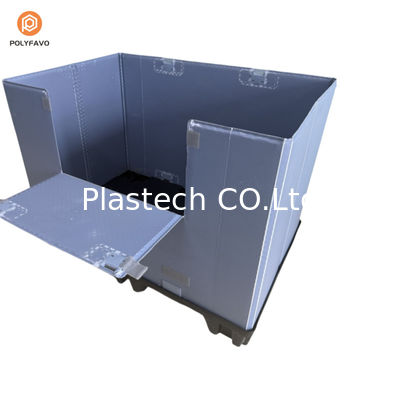 Contenant en plastique à manche en vrac à palettes pliables, boîte à couvercle à manche avec couvercle