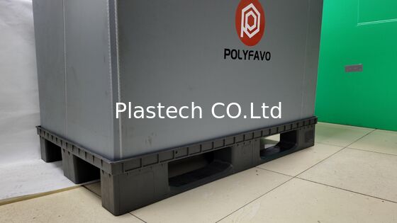 Boîte à palettes pliable 1200x800mm PP Container pliable en nid d'abeille 4 voies d'entrée Fumigation gratuite Retournable pour la logistique alimentaire automobile
