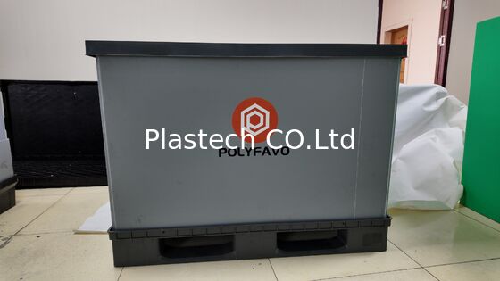 Boîte à palettes pliable 1200x800mm PP Container pliable en nid d'abeille 4 voies d'entrée Fumigation gratuite Retournable pour la logistique alimentaire automobile