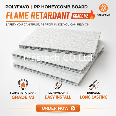 Plaques de protection de sol en polypropylène ignifugé V2, alvéolées, 1600 g/m², 5 mm