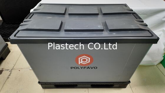 500 kg Boîtes d'expédition Boîte d'emballage 1200 * 800 * 900 mm avec couvercle Conteneur pliable PolyBox