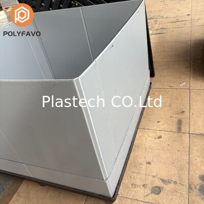 Capacité de charge 500 kg Boîtes d'expédition 1220 * 1140 * 900 mm Conteneur de stockage en plastique Boîte à manchon en panneau nid d'abeille PP