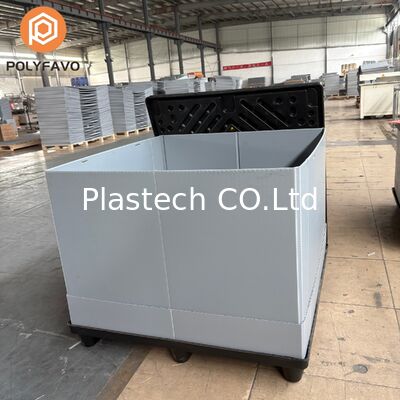 Capacité de charge 500 kg Boîtes d'expédition 1220 * 1140 * 900 mm Conteneur de stockage en plastique Boîte à manchon en panneau nid d'abeille PP