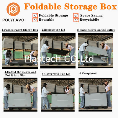 Contenedores Plastico pliables 1200x1000 carton ondulé à manches Euro Palette Box