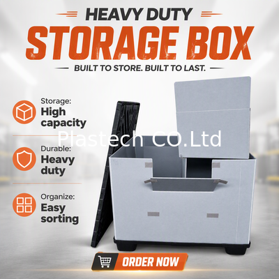 Collapsible Bulk Box, Heavy Duty Collapsible Pallet Box, Foldable Stackable Bulk Container with Lid and Base, Custom Color