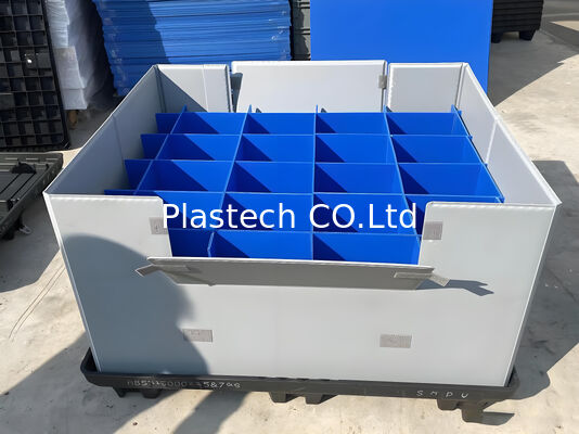 Boîte de vrac pliable lourde, pliée à plat pour économiser le fret de retour, charge dynamique 300 kg charge statique 500 kg, empilable