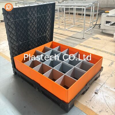 Boîte pliable pour le stockage et le transport, boîte à palettes pliable, empilable, conteneur de vrac avec couvercle et base en plastique