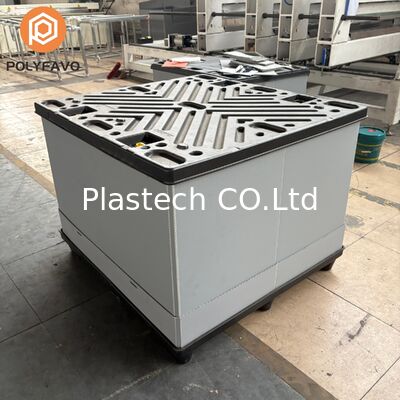 Boîte de vrac pliable pour entrepôt, boîte à palettes pliable épaisseur de paroi 10 mm 12 mm, impression de logo de marque personnalisée empilable