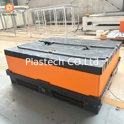 Custom Drawing Design Collapsible Bulk Box, 10mm 12mm Wall Thickness 500kg Static Load, Foldable Stackable with Lid and Base