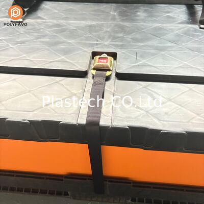  Foldable Crate for Automotive Parts Logistics, Collapsible Plastic Crate Custom Windows, 500kg Static Load 10mm 12mm